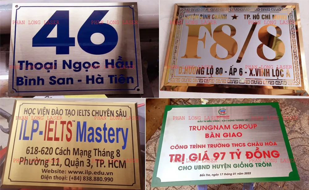 Khắc ăn mòn trên kim loại inox làm biển bảng số nhà, biển bảng quảng cáo tại Quận Gò Vấp TP Hồ Chí Minh