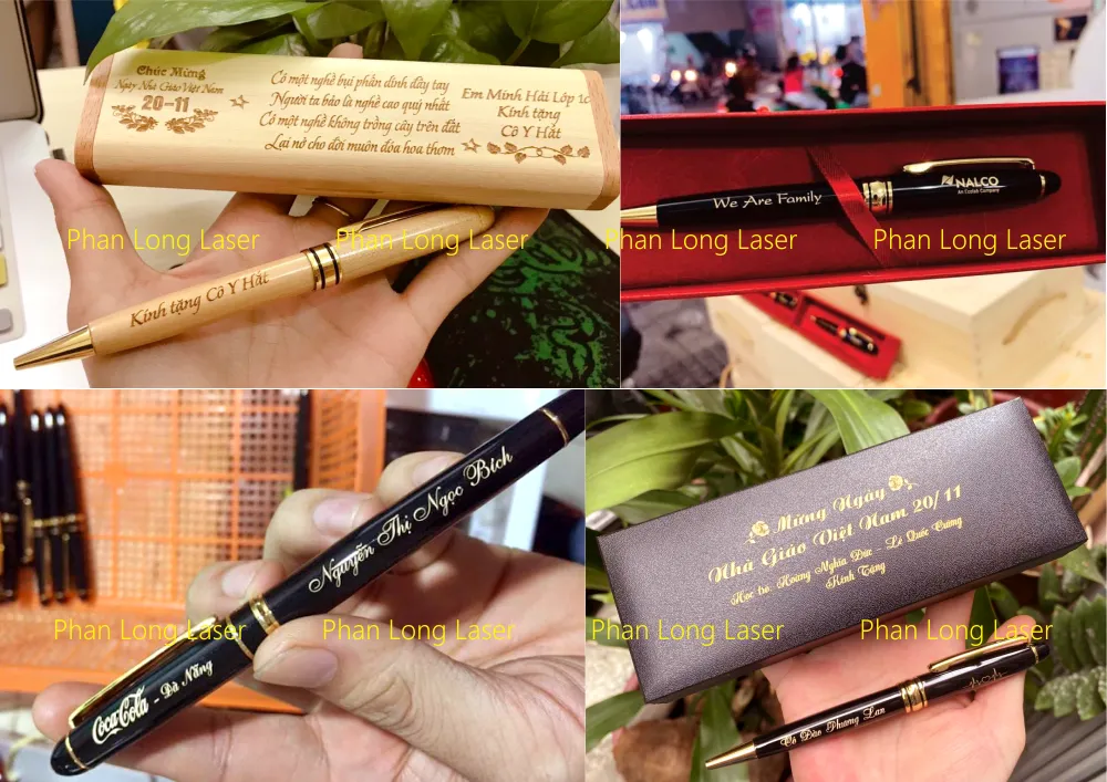 Khắc laser lên bút viết gỗ làm quà tặng, quà tri ân khách hàng, khắc bút quà tặng quảng cáo tại Hóc Môn, Bình Chánh, Nhà Bè, Cần Giờ, TP Hồ Chí Minh, Sài Gòn, Tphcm